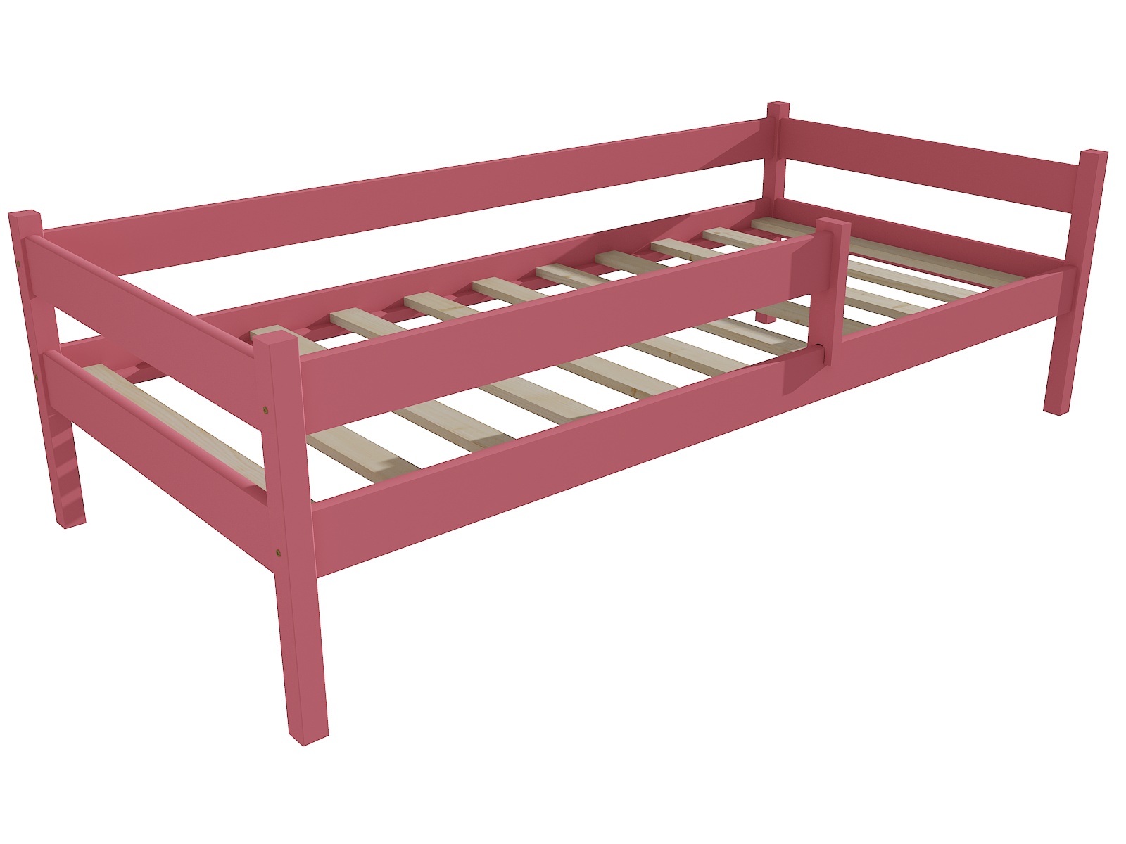 Dětská postel DP 027 se zábranou Rozměr: 80 x 180 cm, Barva: surové dřevo