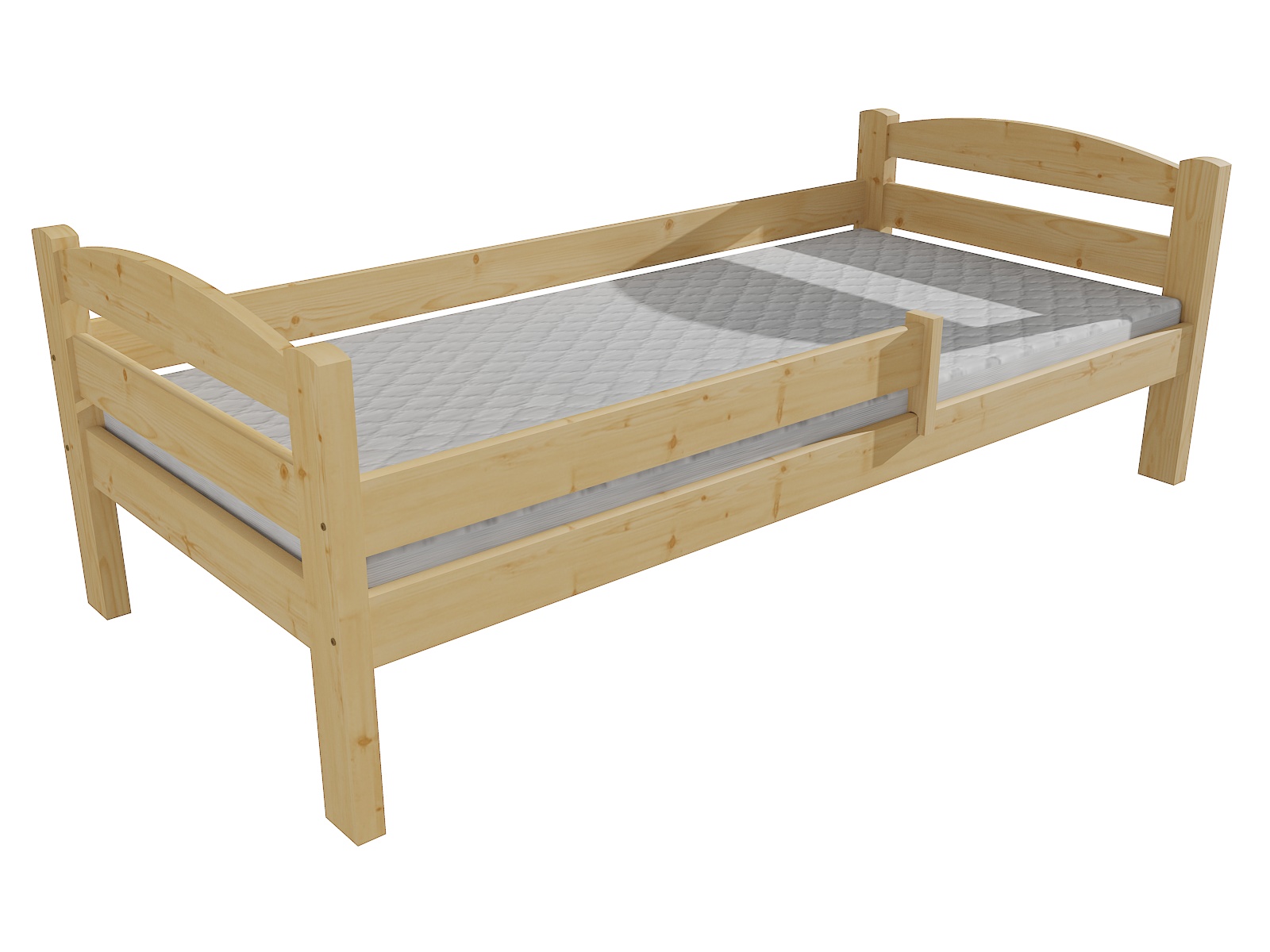 Dětská postel DP 005 se zábranou Rozměr: 80 x 200 cm, Barva: moření dub