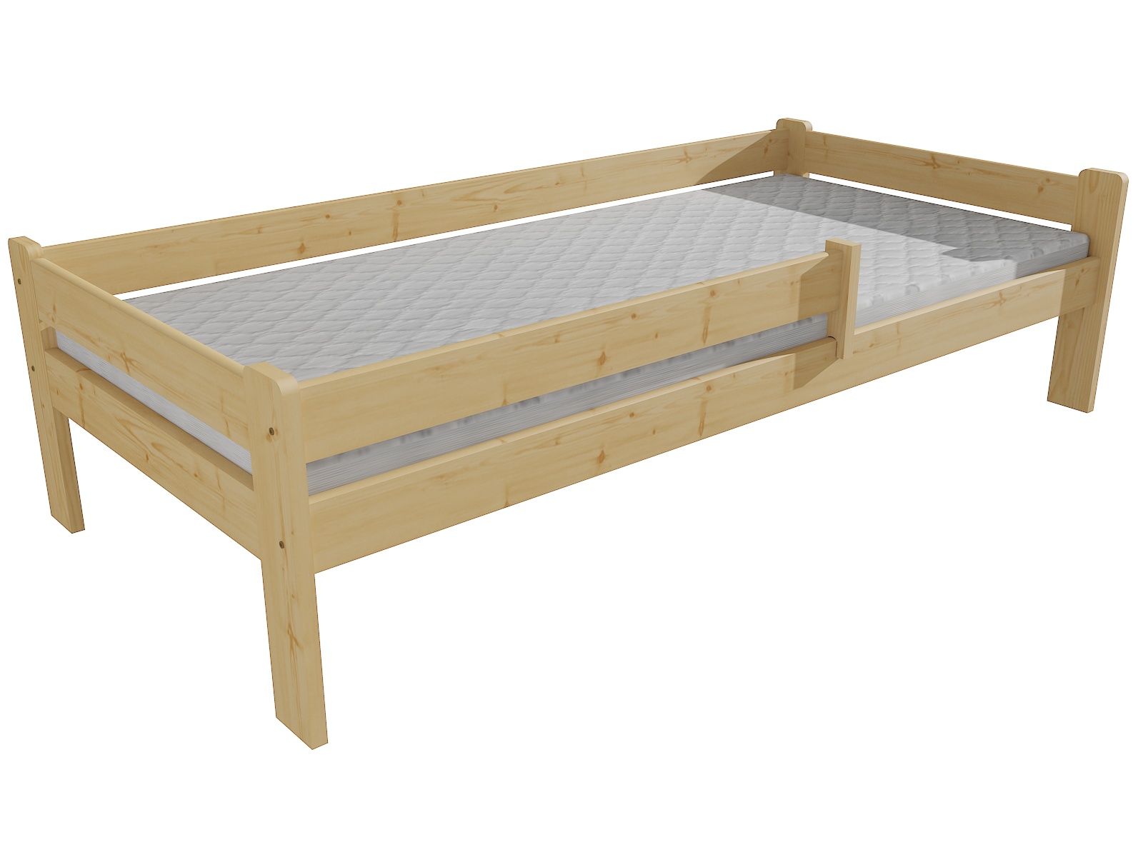Dětská postel DP 012 se zábranou Rozměr: 80 x 180 cm, Barva: bezbarvý lak