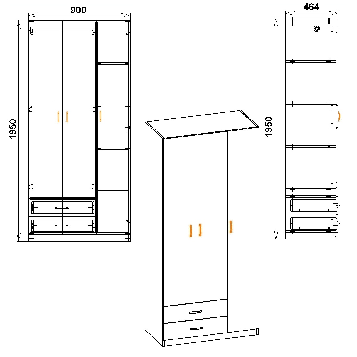 Šatní skříň-13 Barva: wenge + javor