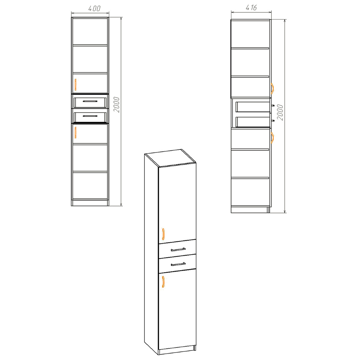 Regál-3-MDF Barva: wenge + javor