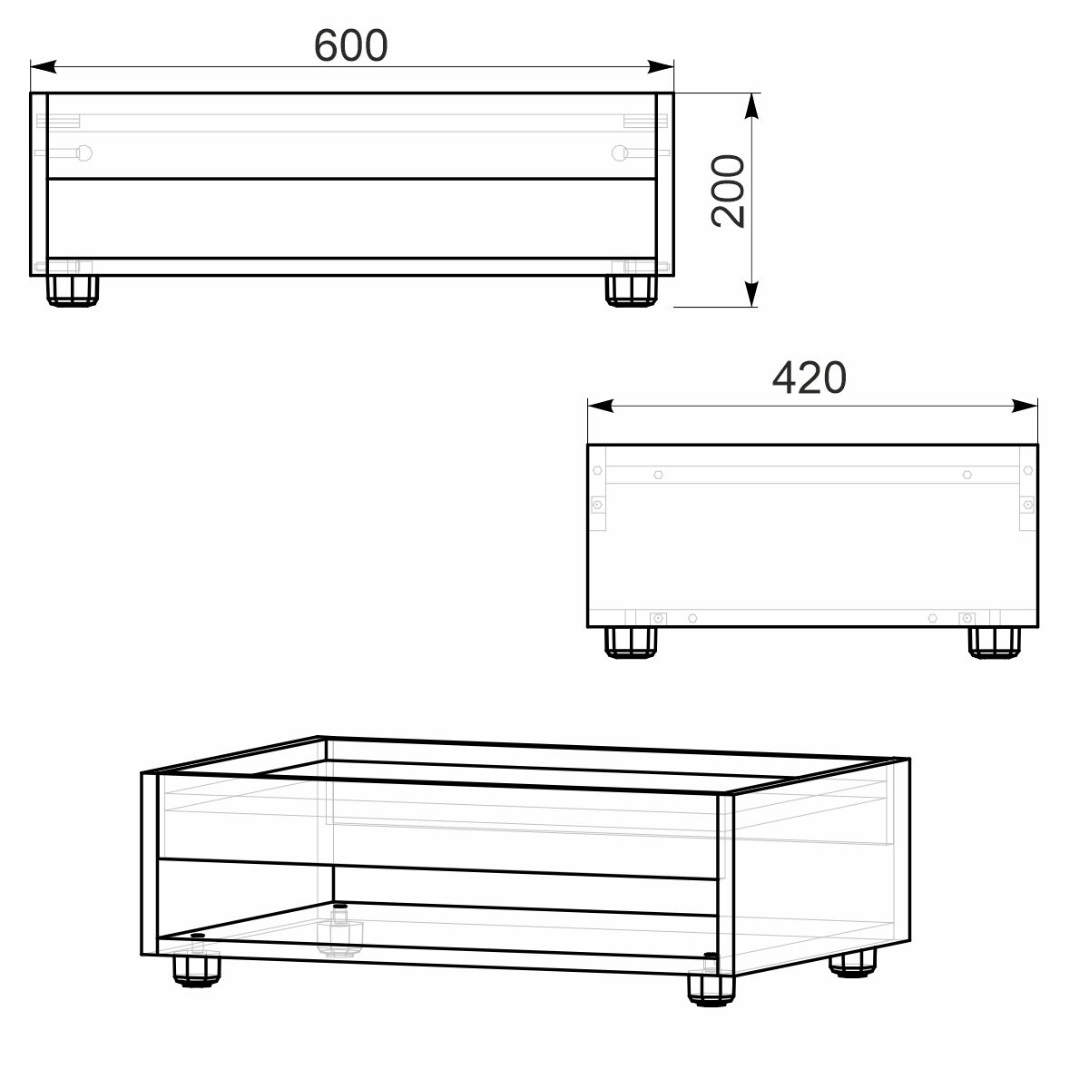 Konferenční stolek MG-6-2 Barva: wenge + javor