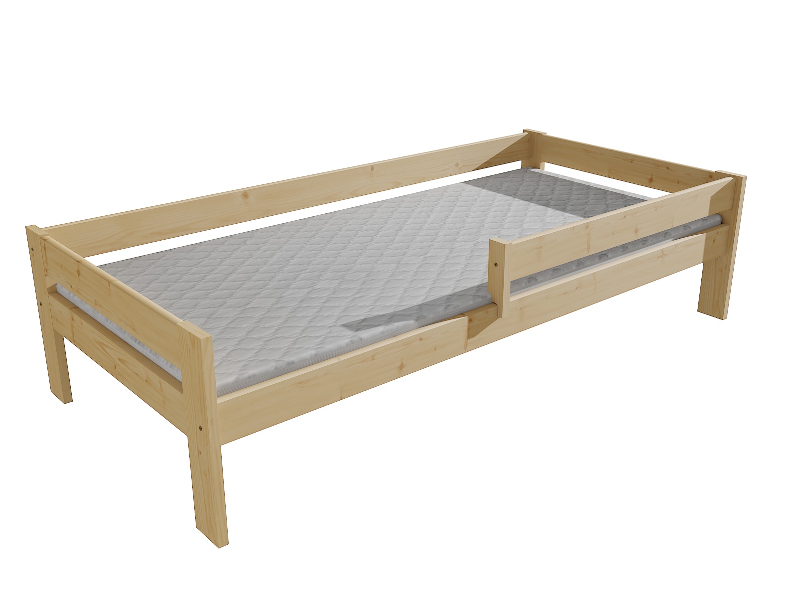 Dětská postel se zábranou VMK006C KIDS Rozměr: 90 x 200 cm, Barva: surové dřevo