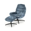 Otočné křeslo SUBAL s podnožkou | modré