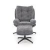 Otočné křeslo HUNTER s podnožkou | šedé