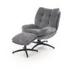 Otočné křeslo HUNTER s podnožkou | šedé