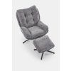 Otočné křeslo HUNTER s podnožkou | šedé