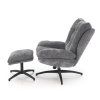 Otočné křeslo HUNTER s podnožkou | šedé