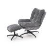 Otočné křeslo HUNTER s podnožkou | šedé