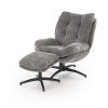 Otočné křeslo HUNTER s podnožkou | šedé