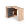 Rohový psací stůl BENING dub artisan / grafit