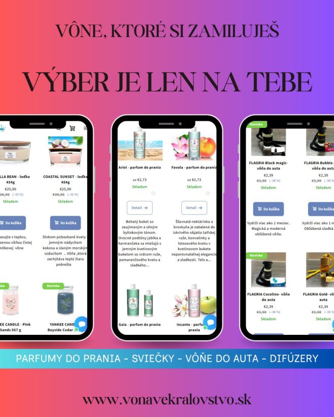 🌸 PREVOŇAJ SI ŽIVOT PODĽA SVOJICH PREDSTÁV! 🌸 Výber je len na tebe, domov, oblečenie aj auto môžu voňať presne tak, ako...
