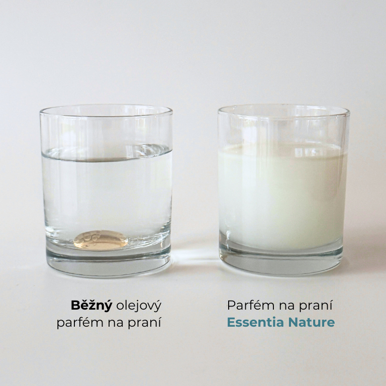 Test rozpustnosti ve vode– rozdily mezi parfumamy na prani