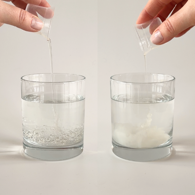 Test rozpustnosti – bežný olejový parfém vs. Essentia Nature