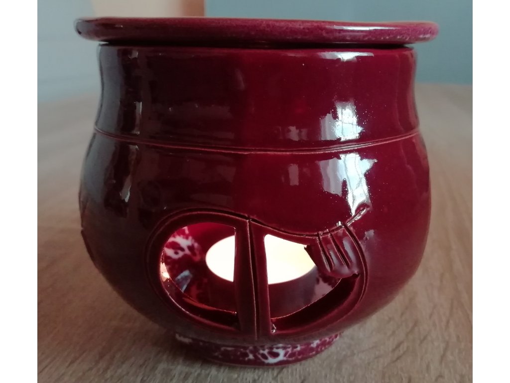 Keramická aromalampa hrnček - vínová