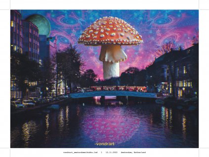 Psychedelic plakát do interiéru z Amsterdamu.