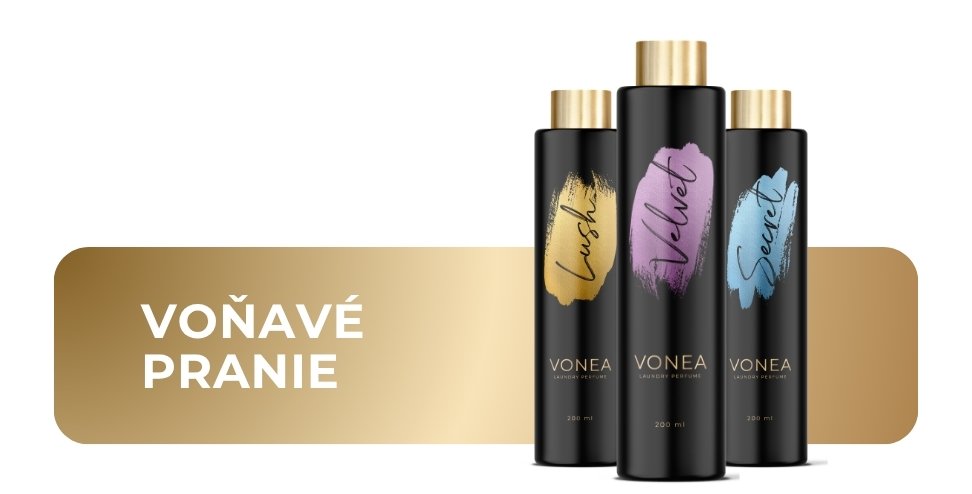 Pracie parfémy VONEA – luxusné vône na pranie Lush, Velvet a Secret pre svieže prádlo a voňavý domov