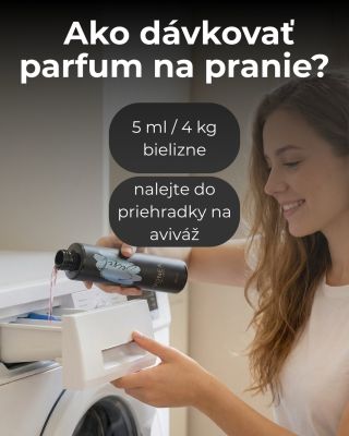 Ako dávkovať parfum do prania VONEA? 🖤 Na krásnu vôňu naozaj stačí málo. ➡️ 5 ml na 4 kg bielizne ➡️ nalejte do priehradky...
