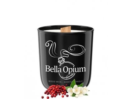 Black Opium - Sójová vonná svíčka ve skle  Inspirováno vůní: Yves Saint Laurent BLACK OPIUM