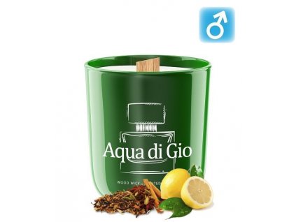 Aqua Di Gio - Sójová vonná svíčka ve skle  Inspirováno vůní: Giorgio Armani Aqua Di Gio