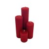 méhviasz piros adventi gyertyák 18,14,10,6 x 4,5 cm méretben