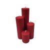 méhviasz piros adventi gyertyák 18,14,10,6 x 4,5 cm méretben
