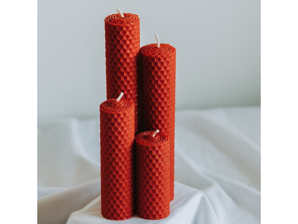 Adventné sviečky červené 190,160,120,80x30mm www.Vonia.sk