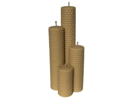vonia Adventné sviečky z včelieho vosku žltá 18,14,10,6 x 3 cm