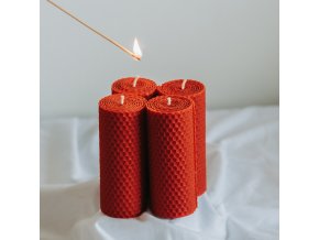 Adventné sviečky červené 120x45mm, 4ks www.Vonia.sk