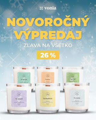 Novoročný výpredaj je tu! 😲🏃 Privítajte rok 2026 s 26 % zľavou na všetky sviečky 👉 platí pre všetky produkty na eshope...