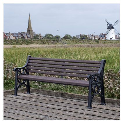 lowther recycled plastic park bench 002