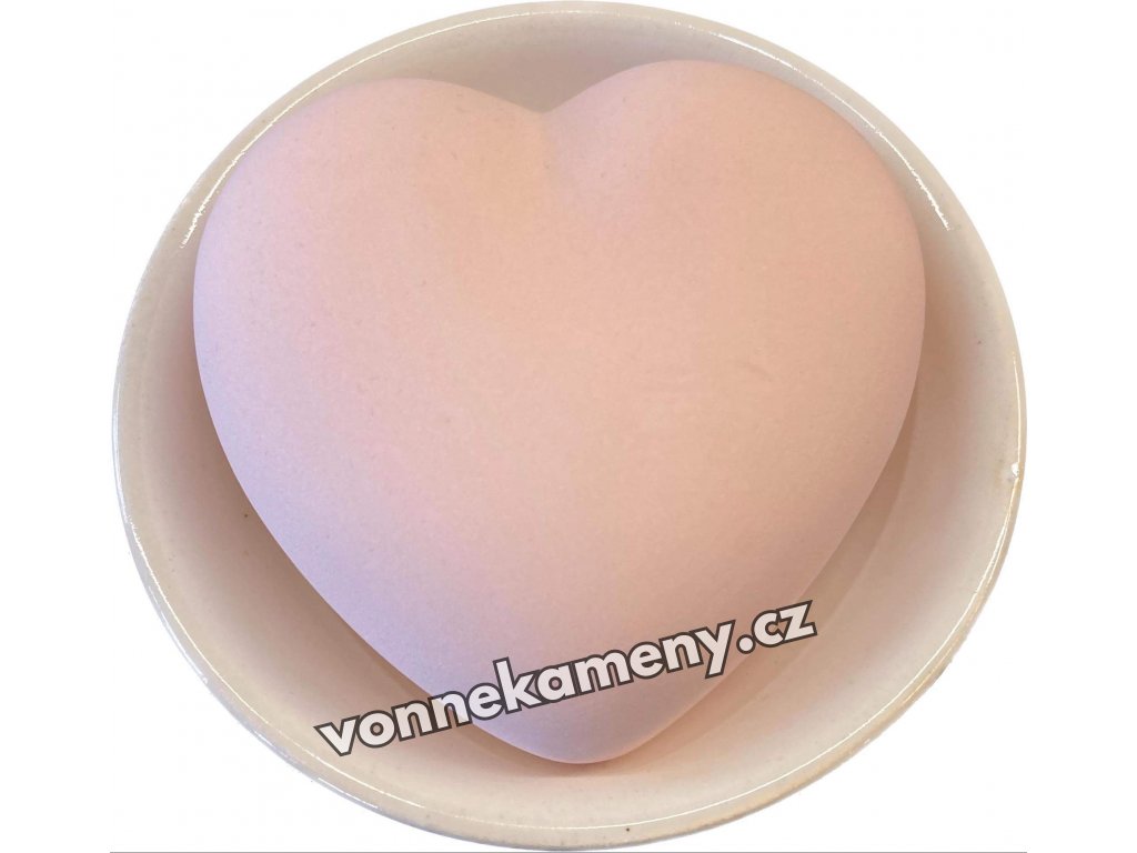 LENYK vonný kámen srdce velké VALENTÝN (růžové, bílá miska) - bezpečná aromalampa