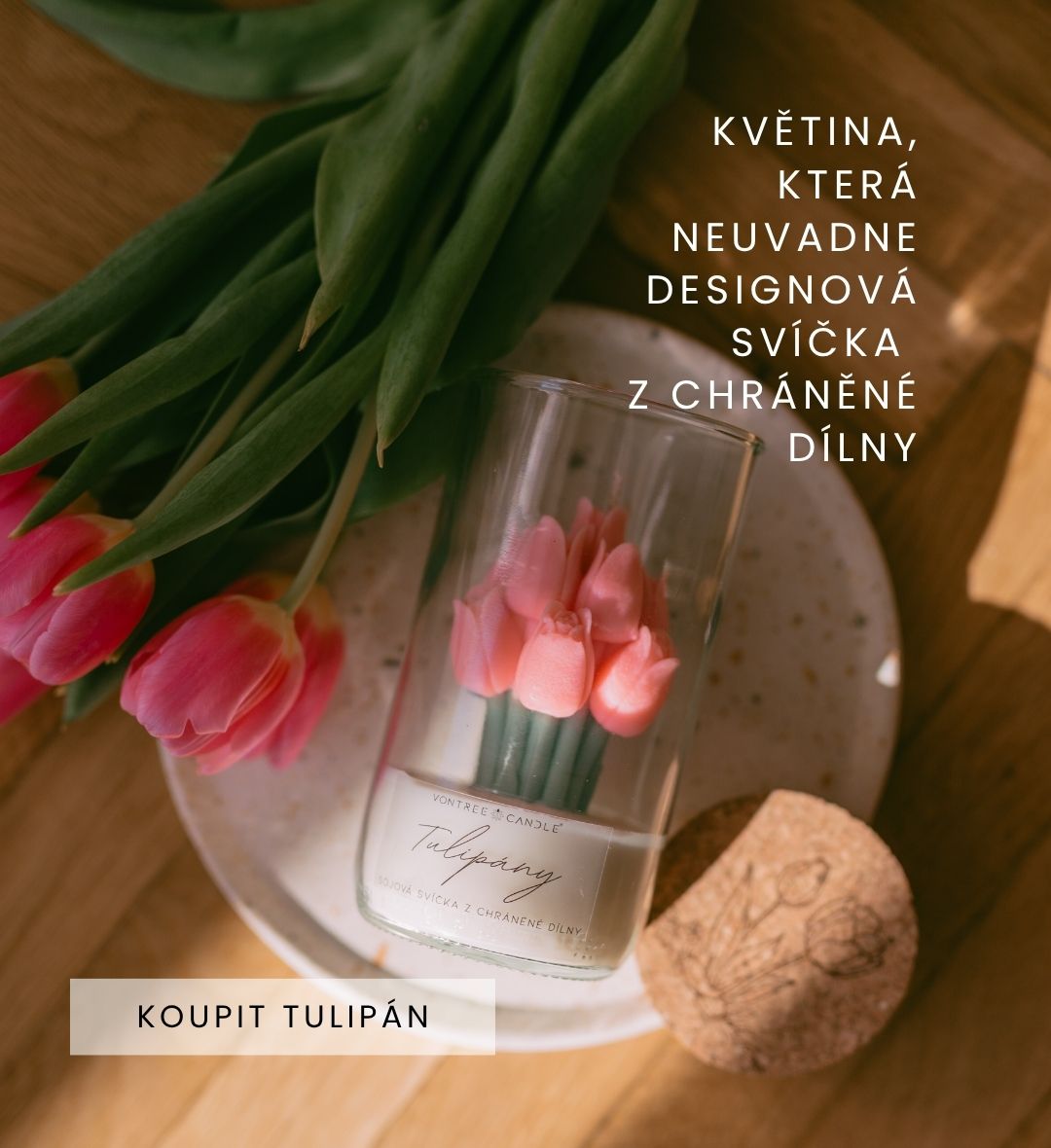 Dárek - svíčka tulipány