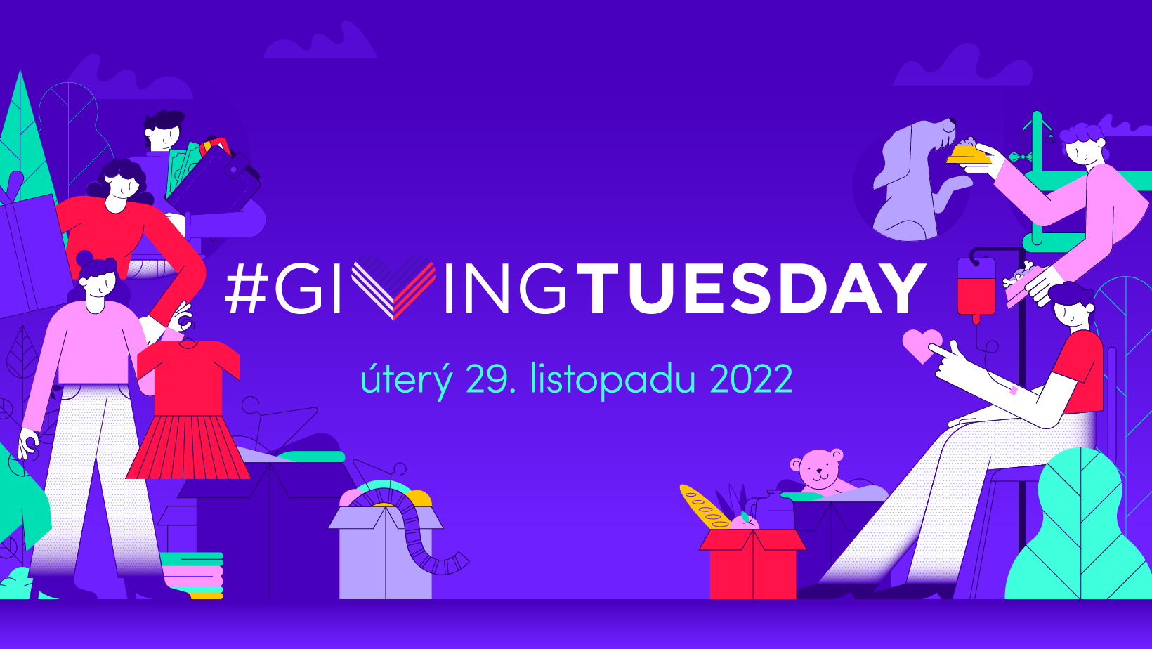 Štědrost a pomoc druhým na giving tuesday