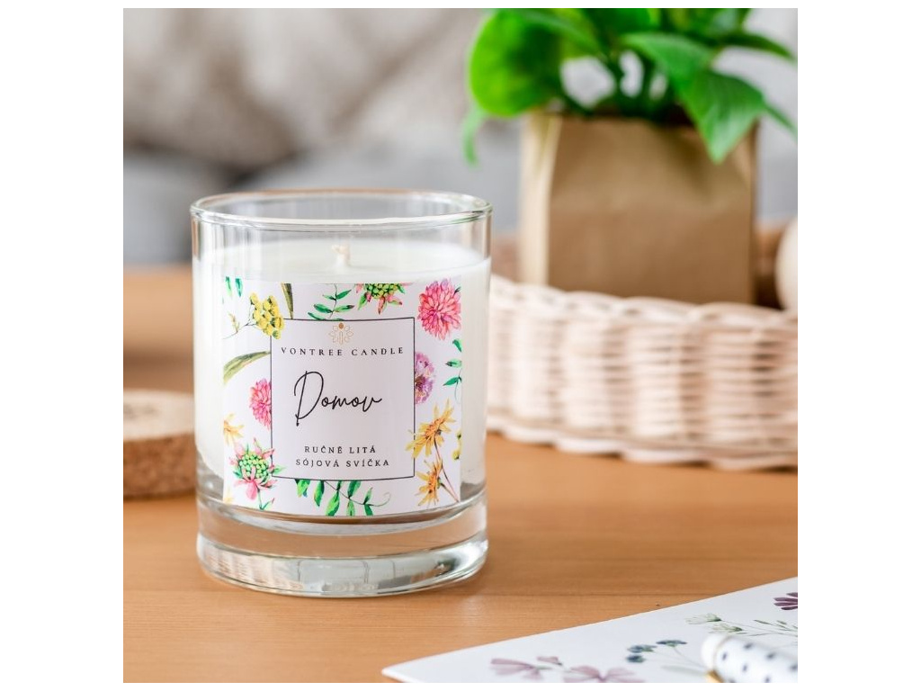 sójová svíčka ve skle vontree candle soy candle cotton wick bavlněný knot