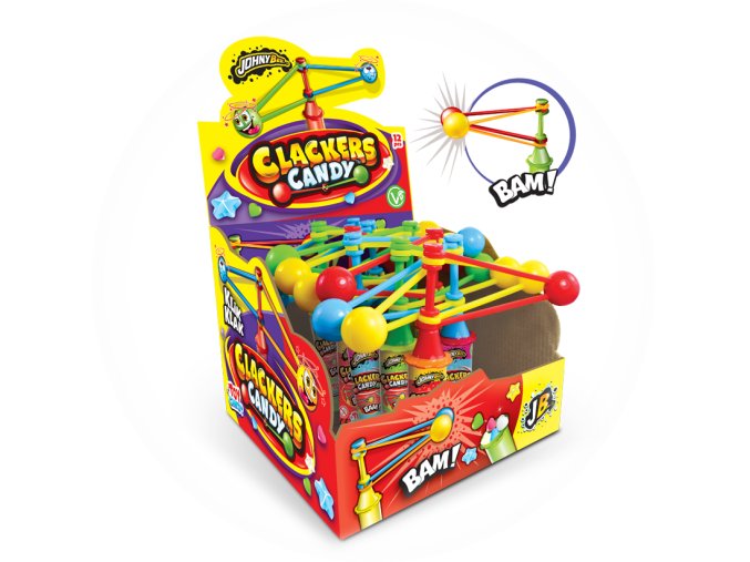 JB CLACKER CANDY ZÁBAVNÁ HRAČKY S BONBÓNY 16G - 12KS V BALENÍ