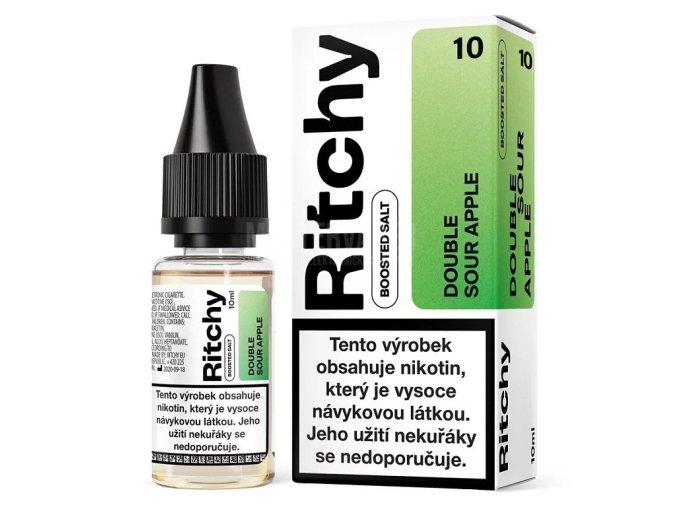 E-LIQUID RITCHY SALT - DOUBLE SOUR APPLE (KYSELÉ ZELENÉ JABLKO) 10MG