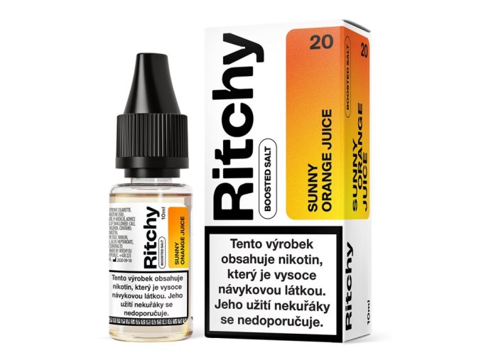 E-LIQUID RITCHY SALT - SUNNY ORANGE JUICE (ŠŤAVNATÝ POMERANČOVÝ DŽUS) 20MG