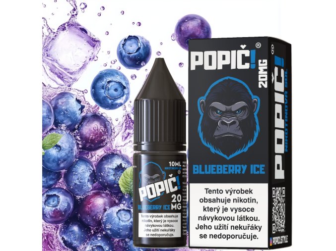 E-LIQUID POPIČ! SALT - BLUEBERRY ICE (LEDOVÁ BORŮVKA) 20MG