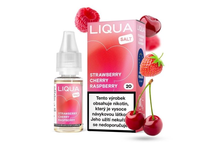 E-LIQUID LIQUA SALT - STRAWBERRY CHERRY RASPBERRY (JAHODA,TŘEŠEŇ A MALINA) 10MG