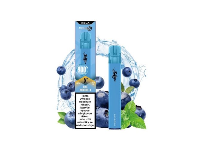 JEDNORÁZOVÁ E-CIGARETA VENIX X2 - BLUE MENTHOL-X (BORŮVKA A MÁTA) 16MG