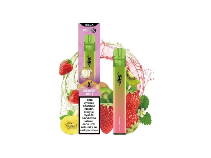 JEDNORÁZOVÁ E-CIGARETA VENIX X2 - STRAWBERRY KIWI-X (MIX JAHOD A KIWI) 16MG
