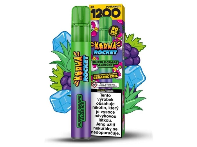 Jednorazova_e_cigareta_kurwa_rocket_purple_grape_aloe_ice_20mg