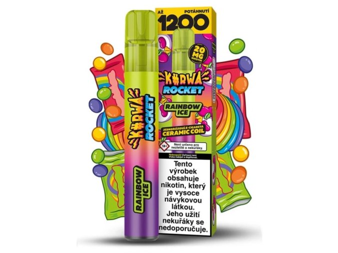 Jednorazova_e_cigareta_kurwa_rocket_rainbow_ice_20mg