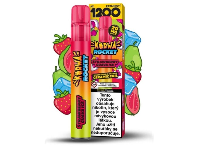 jednorazova_e_cigareta_kurwa_rocket_strawberry_guava_ice_20mg