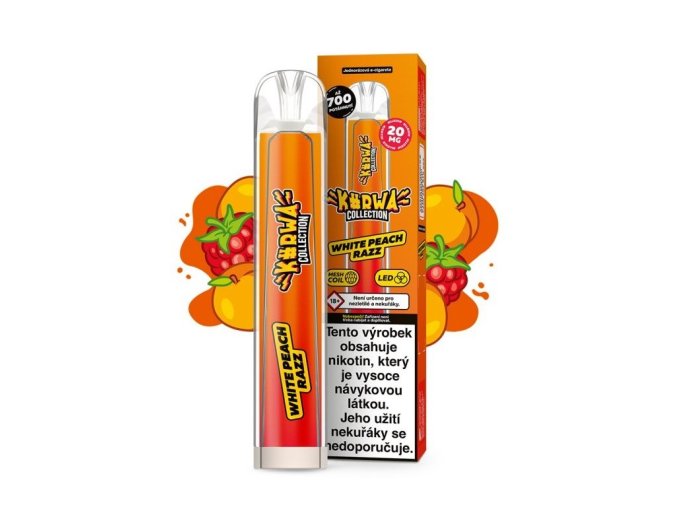 JEDNORÁZOVÁ CIGARETA KURWA COLLECTION - WHITE PEACH RAZZ (Ovocná směs s broskví a malinou) 20MG