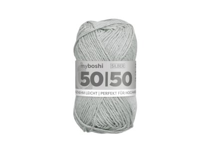25 Stříbro klubko Myboshi Příze 50:50 Silber W993