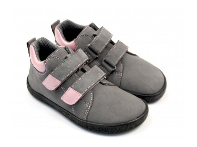 Ef barefoot Bea/Bibi (grey rose, black rose) - dětská celoroční obuv
