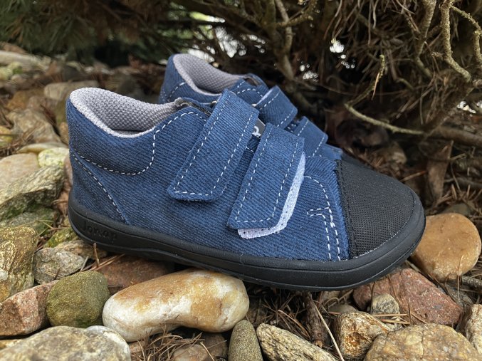 Jonap Barefoot model B16/SV SLIM (modrá riflovina) - dětská celoroční obuv
