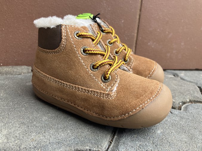 Lurchi capáčky - kožená dětská zateplená obuv